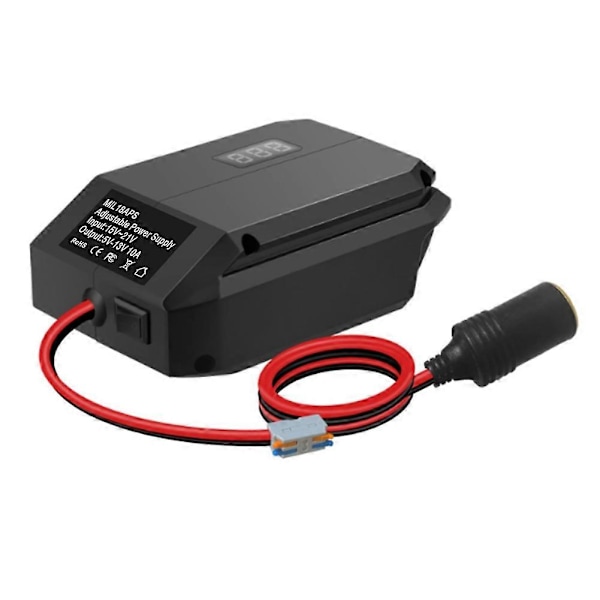 DC 18V til 12V Nedtrappingsomformer for 18V Batteri, Sigarettenneradapter, Strømhjuladapter for Bil