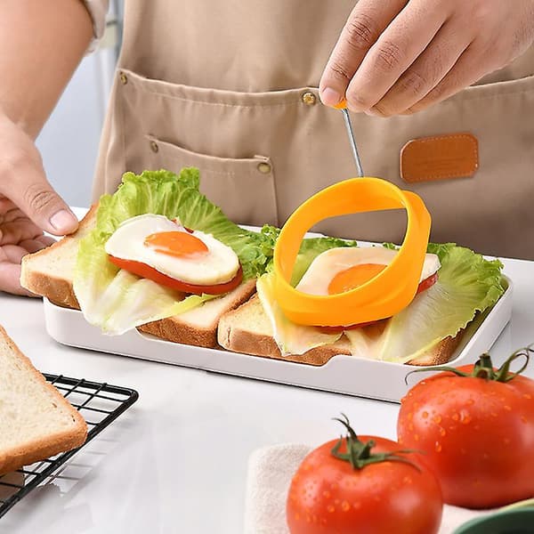 5 stk. Egg Stekeringer Dobbeltsidige Silikon Eggeringer