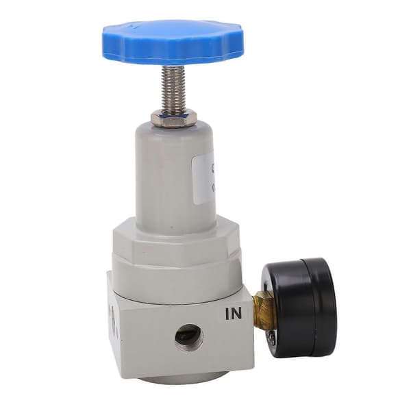Lufttryksregulator Automatisk Aflastningsventil Controller Aluminiumlegering med Måler QTYH?10 0,1-1,6MPa
