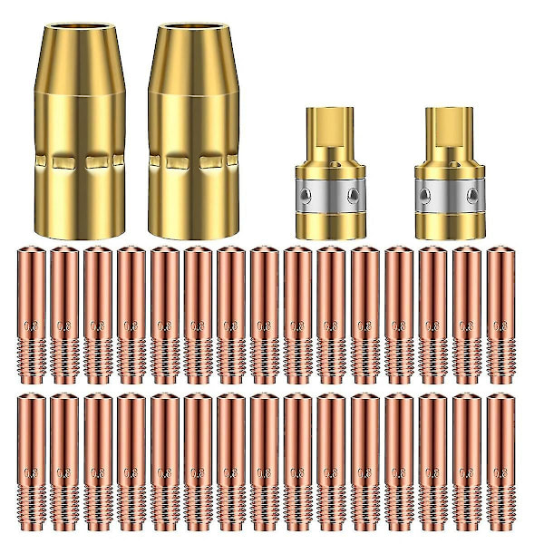 MIG-hitsauspistoolin lisävarustepaketti, 0,030 tuuman kosketuskärjet kaasuttomat suuttimet Diffuusori yhteensopiva M-100/150Hobart H-9/10 hitsaaja