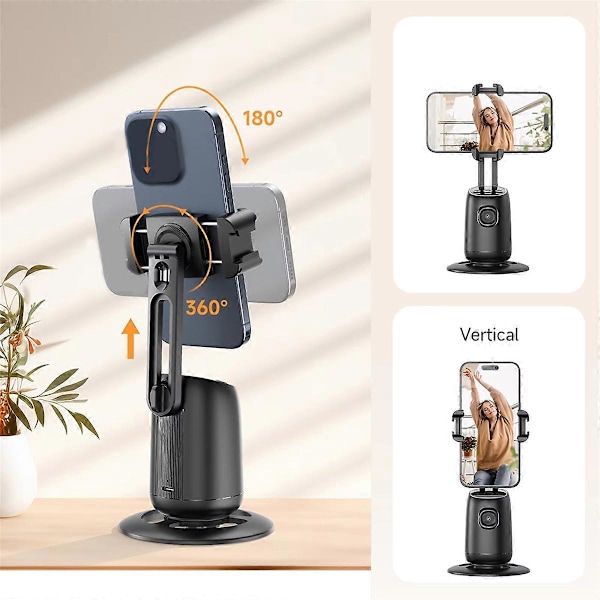 P05 AI Följ Gimbal 360 Rotation Ansiktsspårning Stabilisator Filmning Portabelt Skrivbord Mobiltelefonhållare