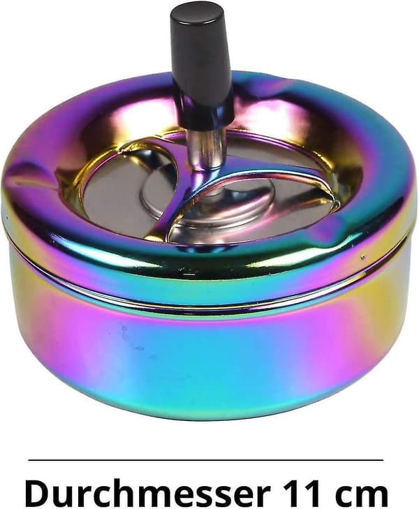 Roterende Askebeger med Regnbuedesign - Flerfarget - 11cm Diameter