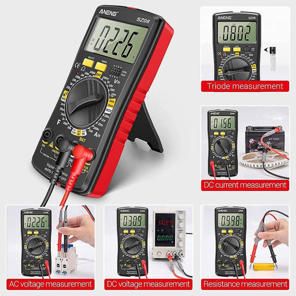 Sz08 Digital Multimeter Ultratunn Lagringsmätare Automatisk Voltmeter AC DC 220V Motstånd Handhållen Tes