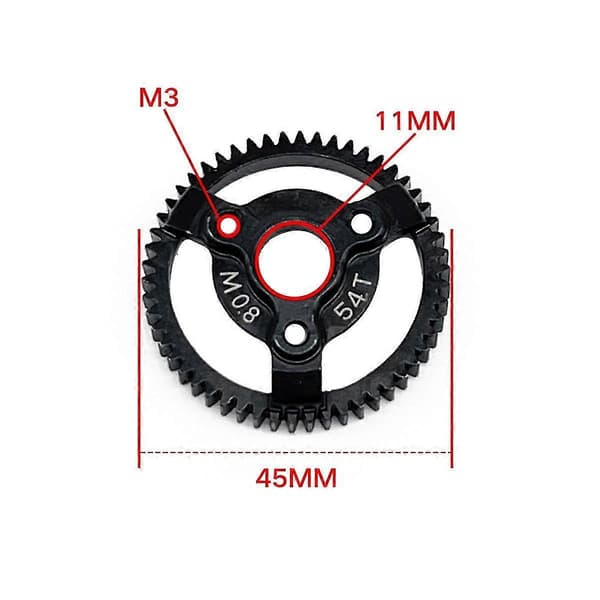 Stål Metal Ar 32p(m0.8) 54t Pin Ars Til 1/10 Summit,,e-,slash Rc Lastbil S