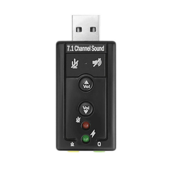 7.1 Äänikortti 3D Stereo USB Audio Adapteri 3.5mm Liittimelle Ulkoinen Äänikortti Windows Xp/2000/vista/7 Kannettavalle Tietokoneelle