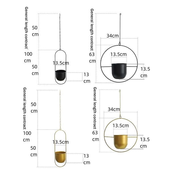 Hengende Plantepotkurver Minimalistisk Plantepotbeholder Metall Hengende Blomsterpotter For Innendørs Utendørs