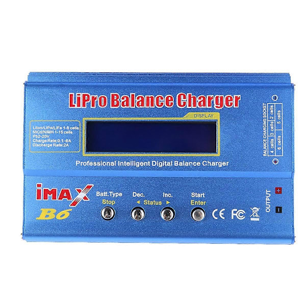 For IMAX B6 80W Lipo Batterilader+XT60 Lipo NiMh Li-Ion Ni-Cd Digital Lipro Balanselader Batte