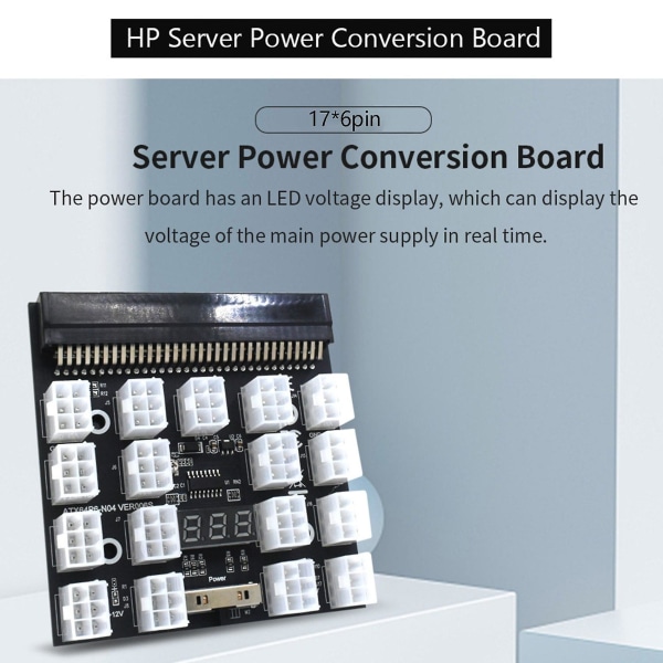 Breakout Board 17 Port 6pin Led Display Power Modul Server Card Adapter Til 1200w 750w Psu Gpu Min