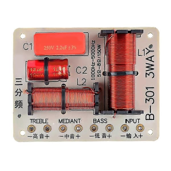2 stk. 150W 3-vejs Audio Højttaler Crossover Diskant + Mellemtone + Bas Crossover Højttalere Filter Frekvens
