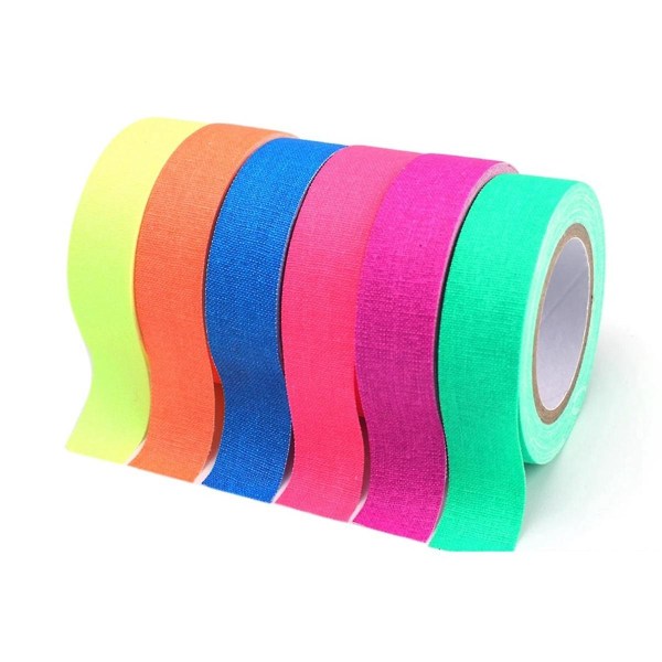 Bomuldstape Neon Party Tape Sikkerhedsadvarsel Neon Tape UV Tape Scene Rekvisitter Bryllup Hjem