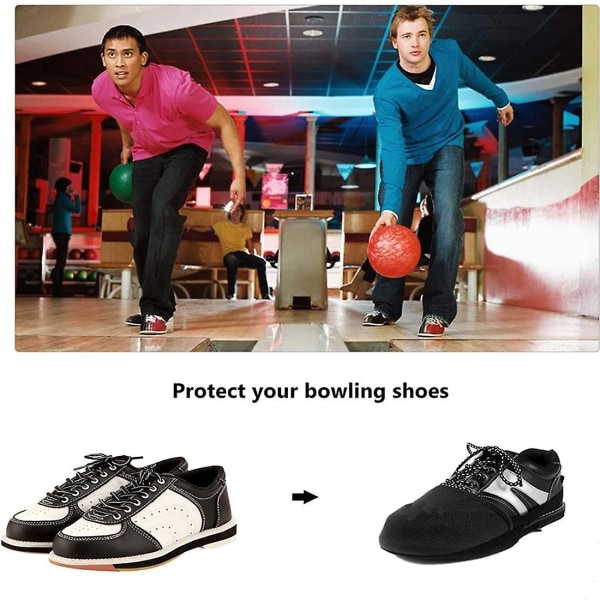 2 delar Bowlingskoöverdrag Skoskjutare för bowlingskor Torra män kvinnor skoskyddsöverdrag Sho