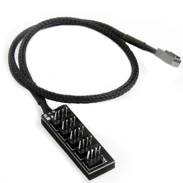 1 til 5 4-Pin PWM Hub CPU Køleventilator/Case Splitter Adapter Flettet Strømkabel Hub Splitter Adapter