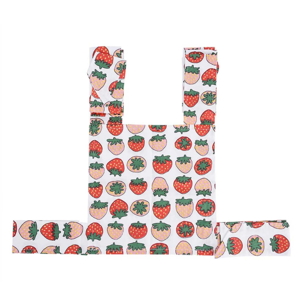 Bomuldsbabydukkeholder Praktisk skulderslynge børnelegetøj foran bagpå (jordbærstil)