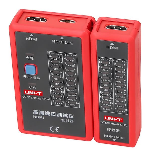 UNI-T UT681HDMI Kabel Lan Tester Netværk HDMI/MINI-HDMI test Fuld display/Scan test mode Manuel/Auto Sluk LED Display CE