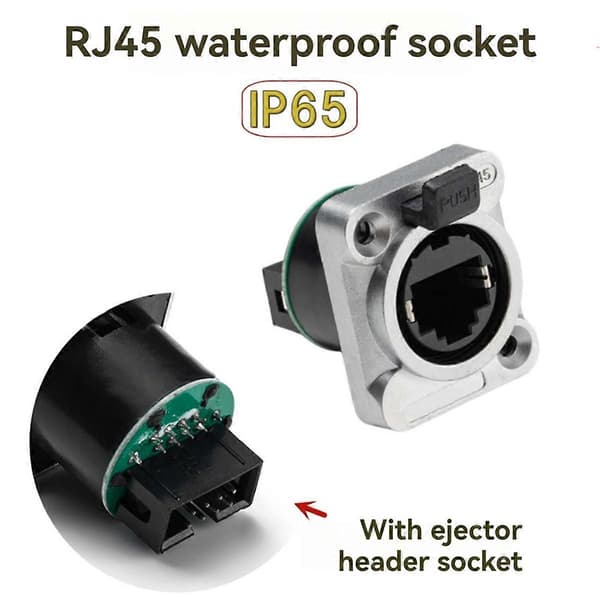 10 stk. Ethernet Rj45 Chassis Socket NE8FDP Ethernet Pass Through Connector IP65 Vandtæt A