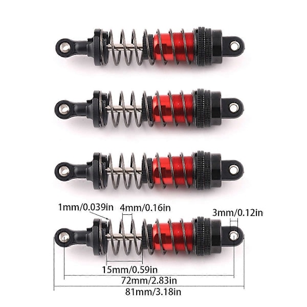 1 Set RC Bil Metall För SCY 1/16 H16H 81mm C