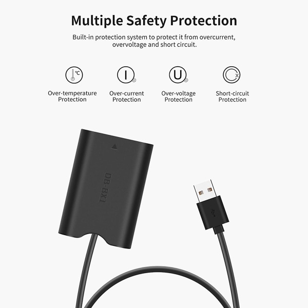 Np-bx1 Dummy Batteri med USB-A Strømadapter DC-Kobling for ZV-1 RX100 M7 M6 RX1R HX50 HX90 HX300