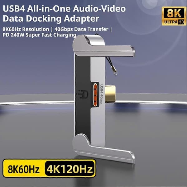 240W USB4 Telefonstativadapter - 40 Gbps dataoverføring 8K-oppløsning Alt i én kabel