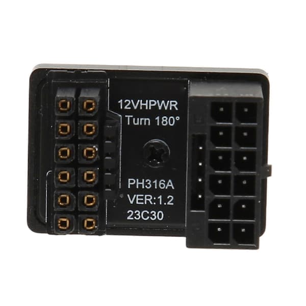 GPU PCIe Konnektor 600W 12V HPWR 16P til 16P Han til Hun 180 Grader GPU Strømadapterkort til Stationær Computer PH316 Sort