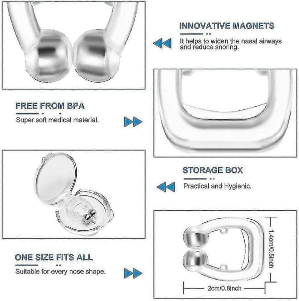 4 stk. Silikone Magnetisk Snorkestop Perfekt Kvalitet