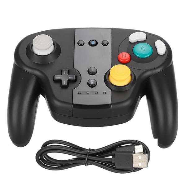 Trådløs Bluetooth Game Controller NFC Motion Sensor Dual Motor Gamepad Grip til Switch (Sort farveæske)