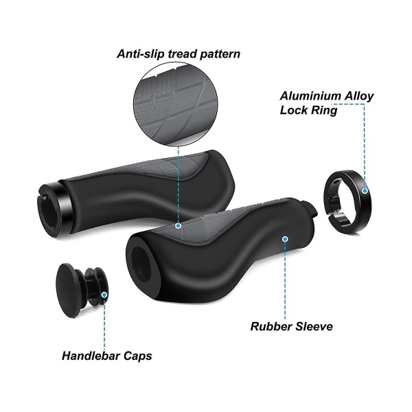 Cykelgreb Ergonomiske Greb Ikke-Gummibelagte Styrgreb, Cykelstyrgreb Til 22,2 mm E-cykel