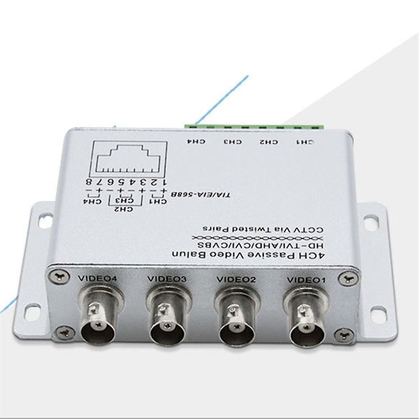 Passiv Video Balun for TVI CVI AHD Kameraer CCTV Via Twisted Pairs UTP Video Balun 8CH Transceiver