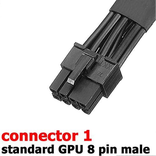 Dobbelt 6-pin hun til 8-pin han GPU strømadapterkabel flettet sleeved 20cm strømkabel