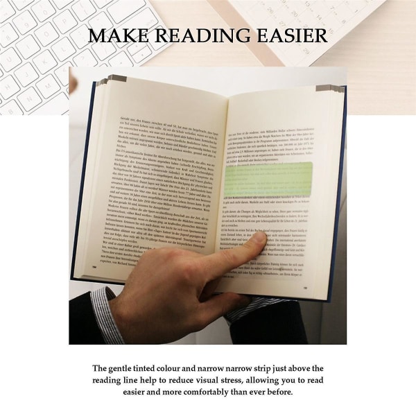 16 stykker Vejledt læsefremhævningsstrimler Farvede overlejringer Bogmærke Læsning Sporingslinealer med Li