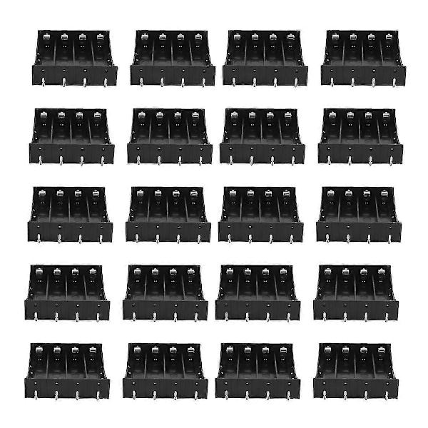 20 kpl Akkulokero Musta 4x 13.7v 18650 Akulle