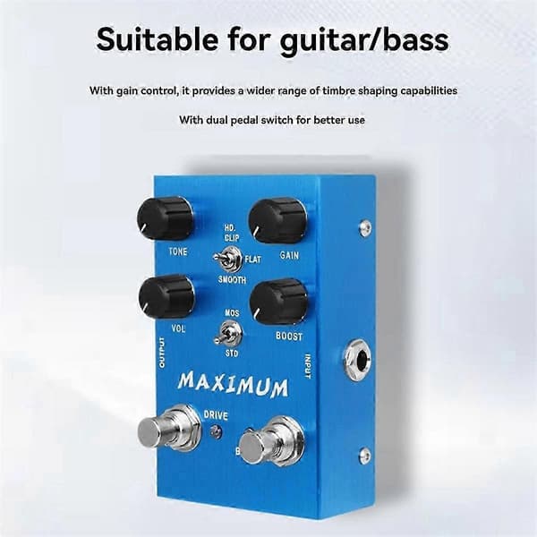 An-41 Maximum Overdrive Effektpedal Drive Channel Ren Tone Uten Kompresjon Gitardeler