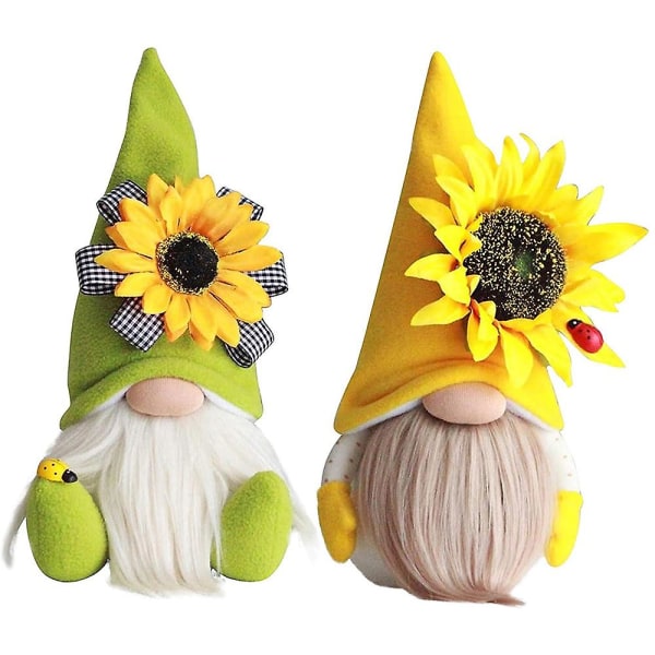 2 Stk Solsikke Gnome Sommer Gnomes Pledd Solsikke Gnome Ornamenter Solsikkedekor