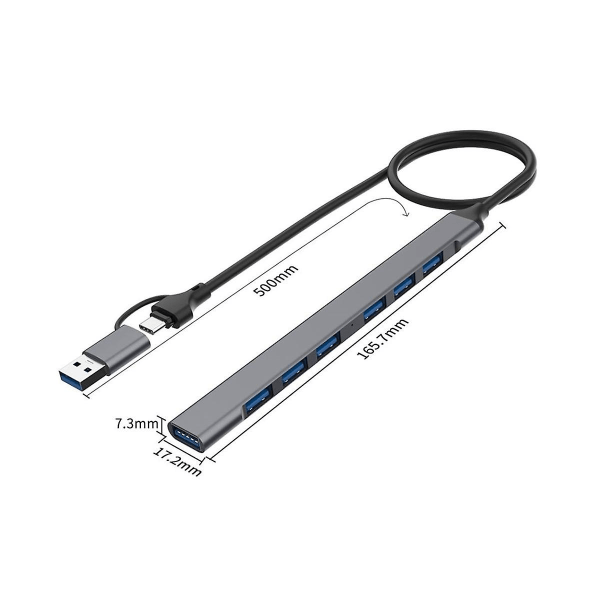 USB 2.0/USB 3.0 Hub Dockningsadapter 5 Gbps Hög Hastighetstransmission Multiport USB-delare Expander