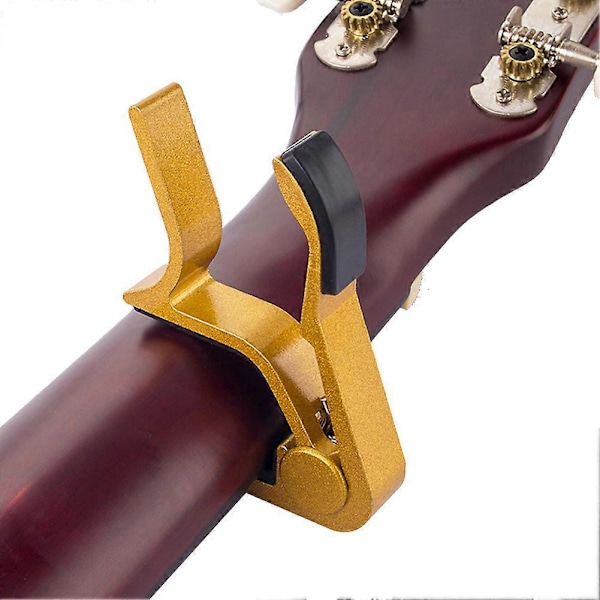 Akustisk/Elektrisk/Klassisk Gitar Capo i Aluminium Legering, Rask Bytte Nøkkelklemme, Svart