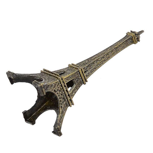 Metal Hjem Eiffel Tårn Model Ornament Samling 18cm Højde Bronze Tone