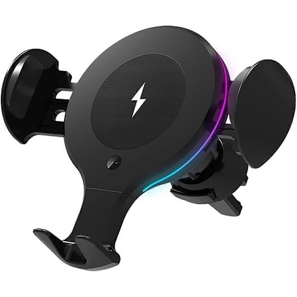 SBSG Trådløs Billader, 10W Qi Hurtiglading Auto-Klemming Luftventil Biltelefonholder Feste, Kompatibel med iPhone 12/12Pro/11/11 Pro/XS/Max/XR/X/