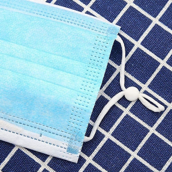 100 stk Elastisk Bånd Snøre med Justerbar Spænde, Anti-Slip Øre Stropper Elastisk Tråd Reb, til DIY Håndværk Forbrugsvarer (50 Sort + 50 Hvid)