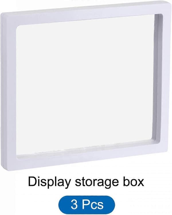 Flydende Tyndfilms Displayboks, ABS Ramme Display Case Holder 18cm x 18cm x 2cm