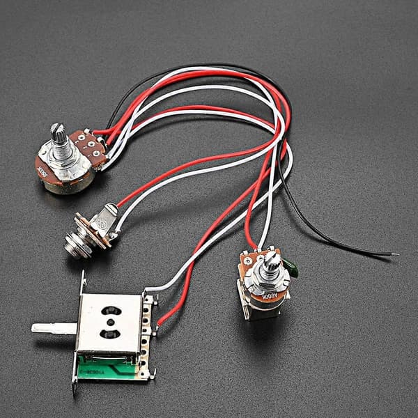 Guitar Wiring Harness Set Forhåndskablet 500K 1T1V 3-veis Push Pull Switch Wiring Harness Volum Tone Cont
