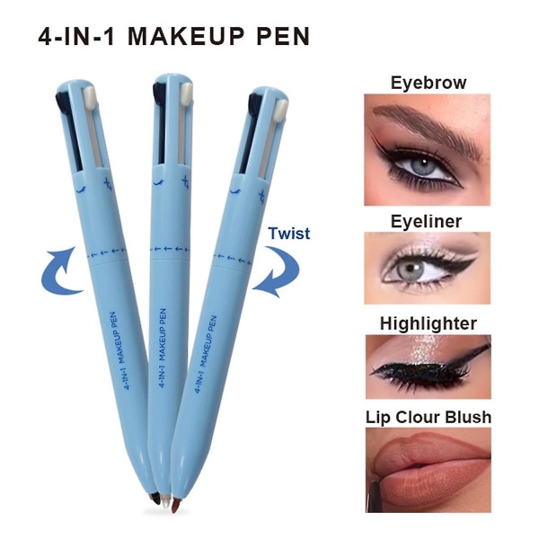 4-i-1 sminkepenn Touch-up-penn Makeup Øyenbrynblyant Vanntett 4 farger multifunksjonssminke Beauty Penn 02
