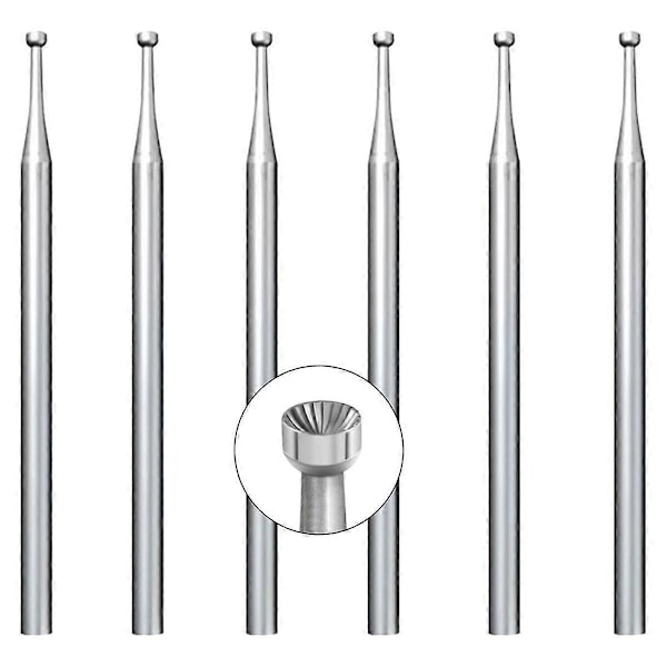 6 kpl 1,6 mm pyöreä kuppiterä - 3/32 tuuman varsi langanpyöristysterät korujen hiontaan