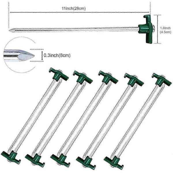 Tältspik för utomhusbruk, vindtät och rostfri, lämplig för markrotation, campingtillbehör B (10 stycken)