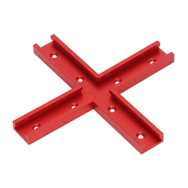 4 stk. T-skinneforbindelse, aluminiumslegering, 100 mm længde, 30 mm bredde, universal til træbearbejdning, rød