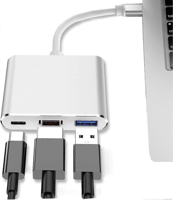 USB-C til HDMI Adapter (understøtter 4K/30Hz) Type-C 3 i 1 Konverterkabel