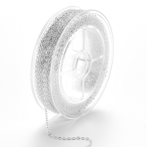 Lenkekjedespole Bulk med 4 mm hoppring og hummerspenner for Craft DIY-kjede Smykkefremstilling S