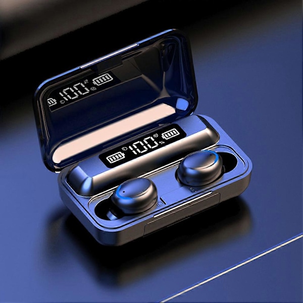 F9-5 Sort ABS LED Digital Display Breathing Light Touching Control Trådløse Hovedtelefoner Hjemmekontor Øretelefoner