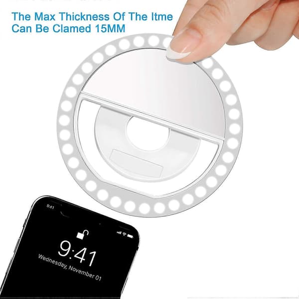 Selfie Ring Light Oppladbar Bærbar med 36 LED-er Egnet for iPhone/Android