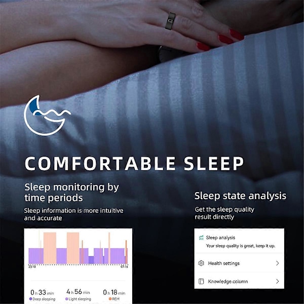 Smart Ring NFC Ring Helse Fitness Tracker Keramisk Helsering Søvnovervåking Hjertefrekvens Blodtrykk
