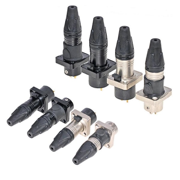 3-pins Vanntett XLR Mikrofon Audio Plugg XLR Balansert Hode Hunn Gjenget Hode, A