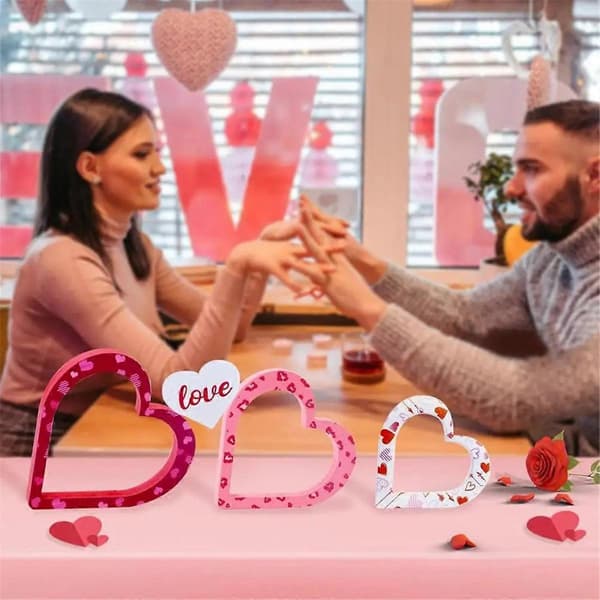 Hjerte Dekoration til Sofabord Valentinsdag Hjerte Dekorationer